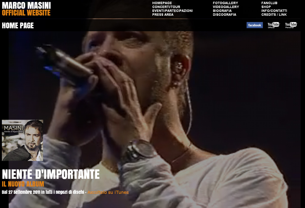 marco masini website sito internet