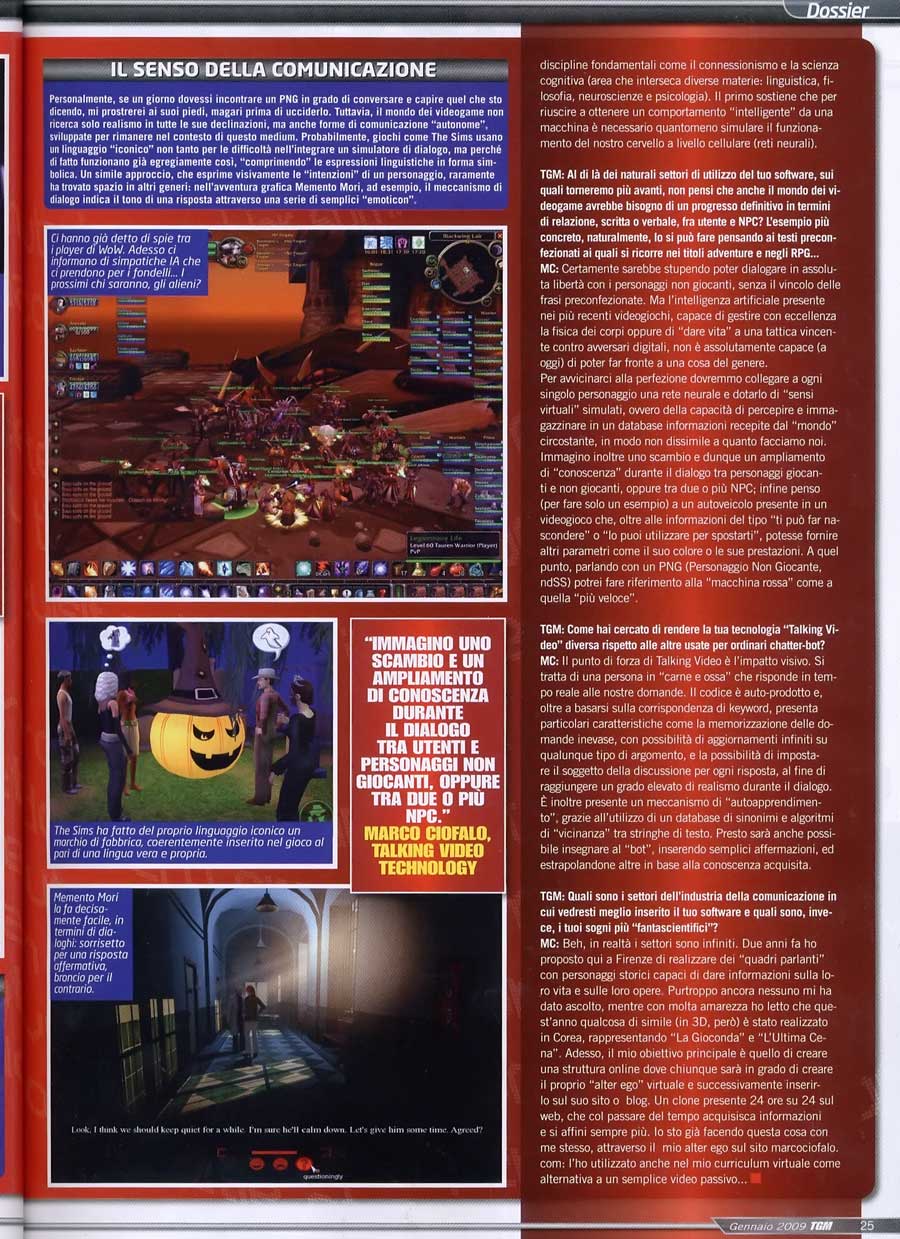 Marco Ciofalo La parola ai Videogames - TGM The Games Machine