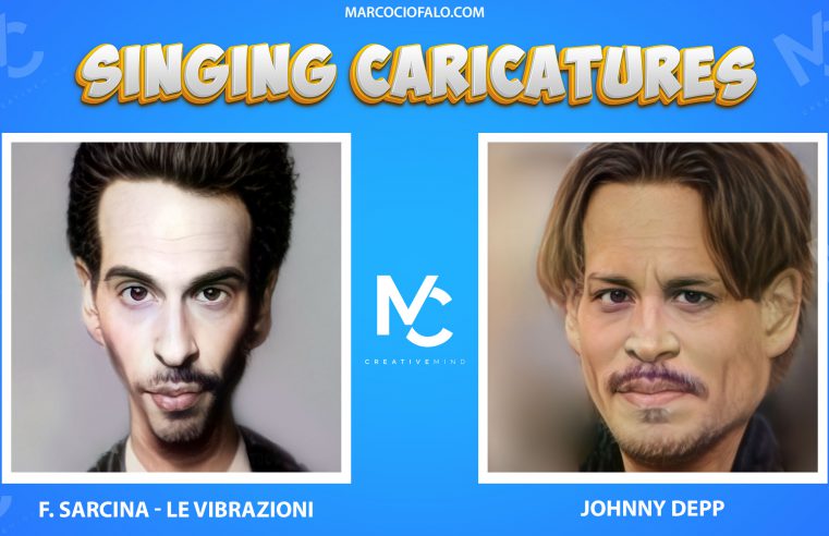 Singing Caricatures – Deepfake – Francesco Sarcina (Le Vibrazioni) & Johnny Depp Vieni da me (20sec)