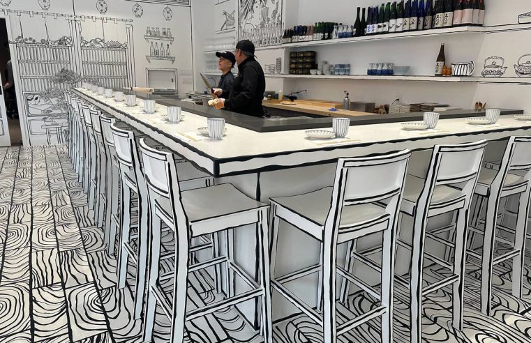 Shirokuro, il Ristorante Giapponese 2D di New York che Sembra un Quaderno da Disegno