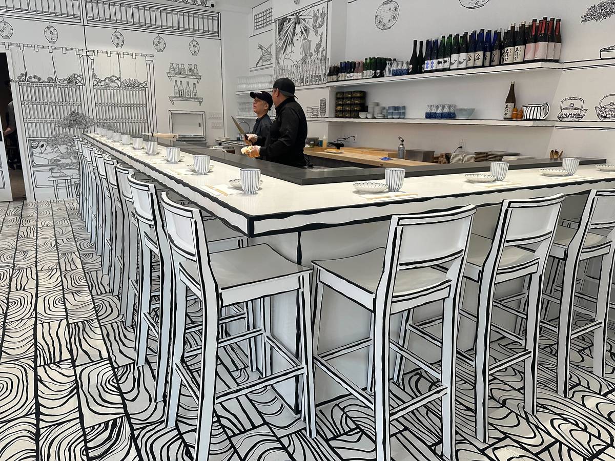 Shirokuro, il Ristorante Giapponese 2D di New York che Sembra un Quaderno da Disegno